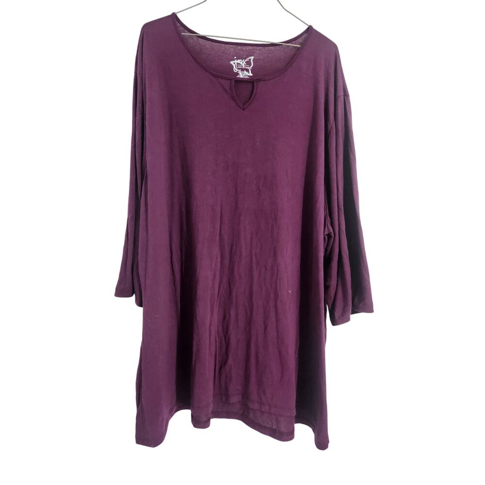 Just My Size Purple Long Sleeve Tunic Top - Size 5X